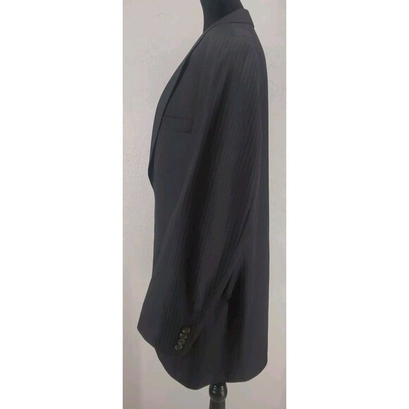 LRL Ralph Lauren Black Pinstripe Blazer Suit Sports Coat 100% Wool Size 44 L - Picture 3 of 9